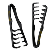 Two black multi-groove accessory pieces with yellow 'BLACKRED' branding, shown on a plain white background.