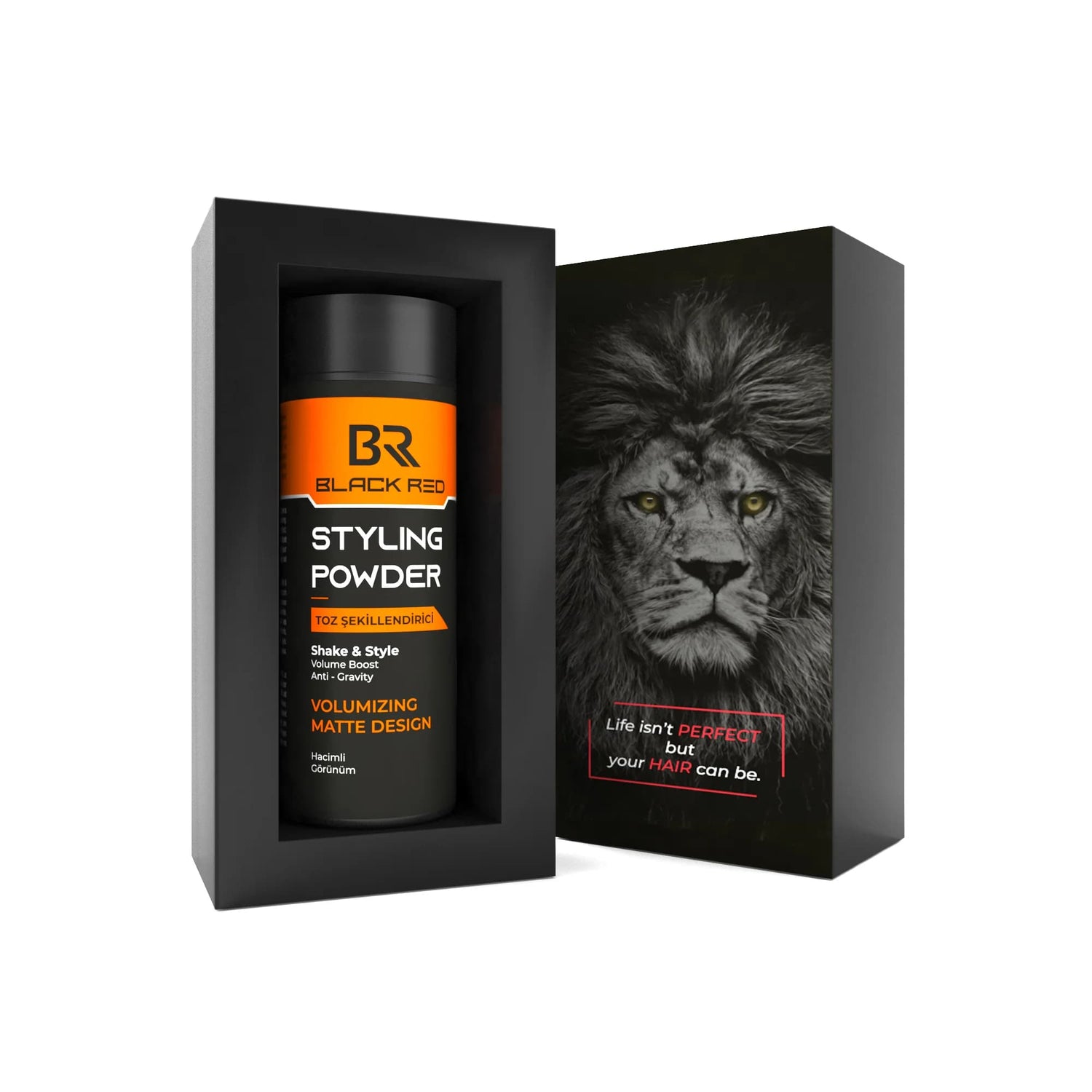 Black Red Hair Texturising Styling Powder Matte Look 20 gr | Barber Outlet