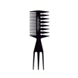 Black hair styling comb with spikes on a white background
