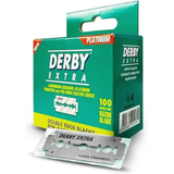 Derby Extra razor blade packaging with a double blade displayed in front