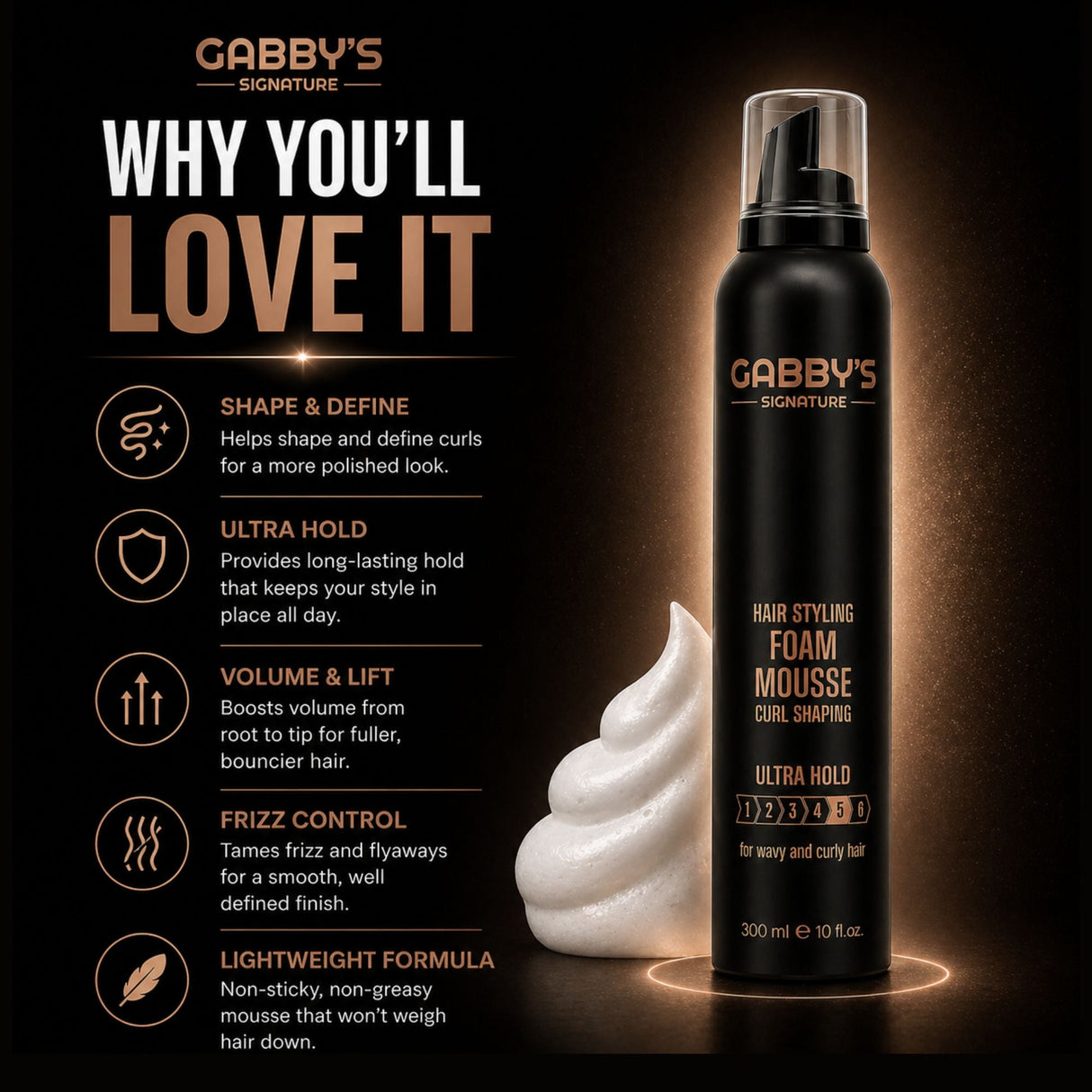 Gabby's Signature - Hair Styling Foam Mousse 300ml