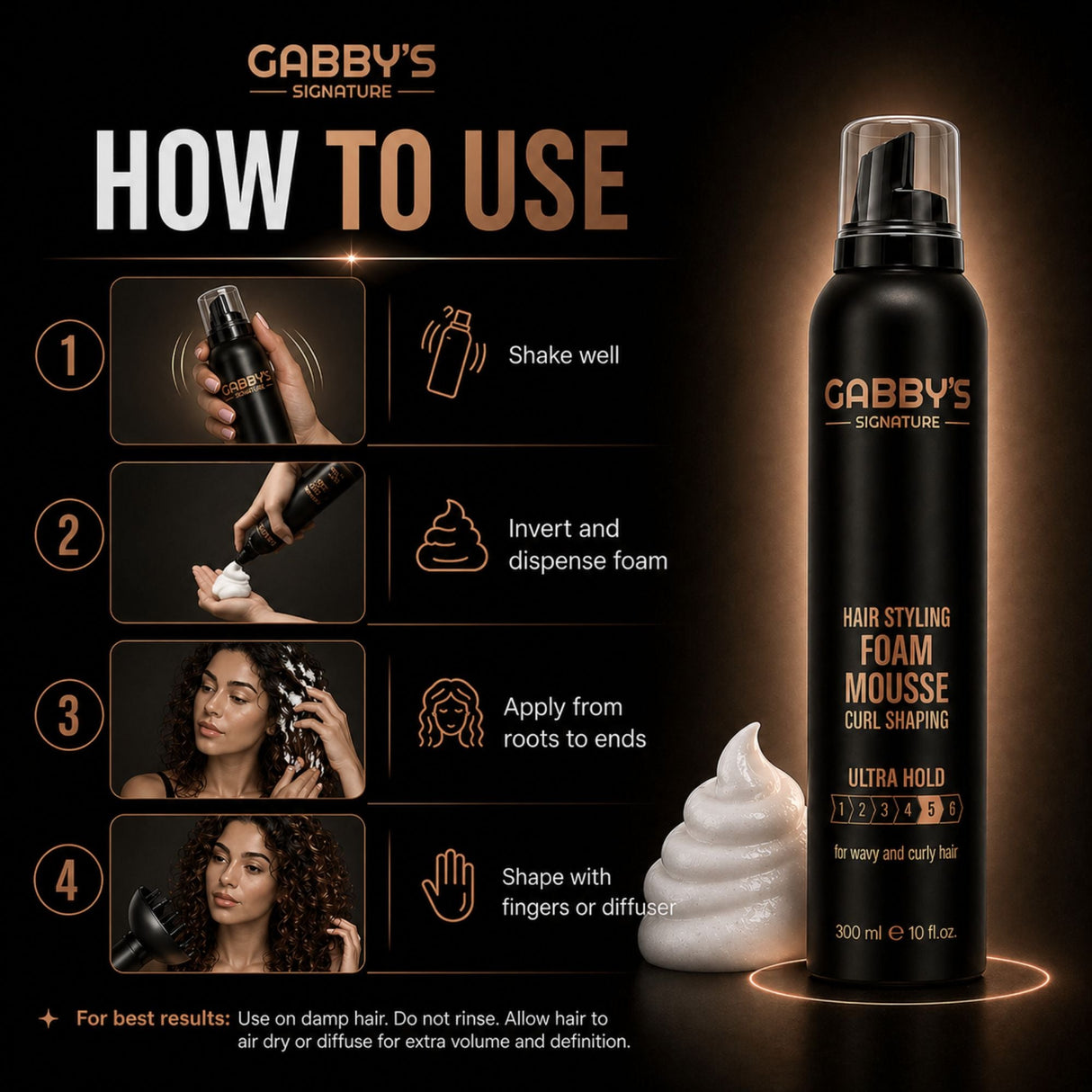 Gabby's Signature - Hair Styling Foam Mousse 300ml