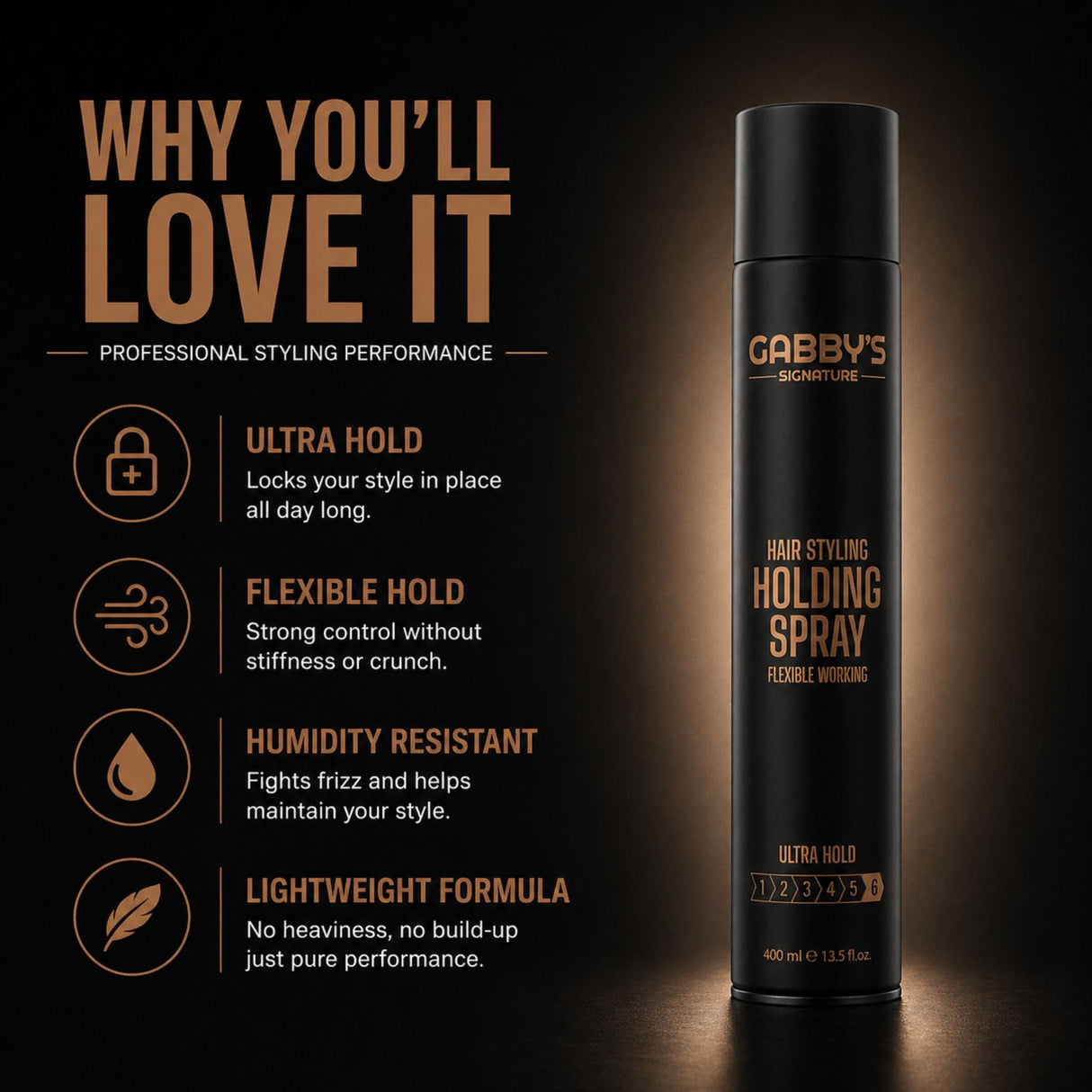 Gabby's Signature - Hair Styling Holding Spray 400ml