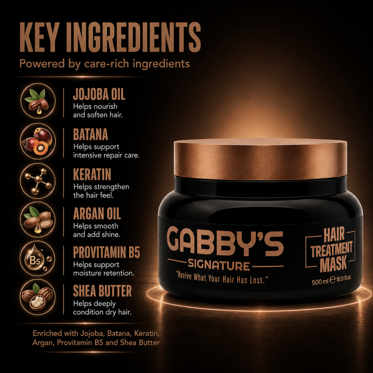 Gabby’s Signature - 12 in 1 Intensive Repair Hair Treatment Mask 500ml
