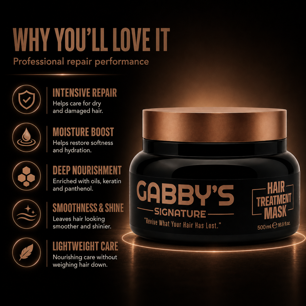 Gabby’s Signature - 12 in 1 Intensive Repair Hair Treatment Mask 500ml