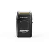 Black electric shaver with Gamma branding on a white background