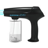 Black spray gun labeled 'gamma+ EVO' on a white background