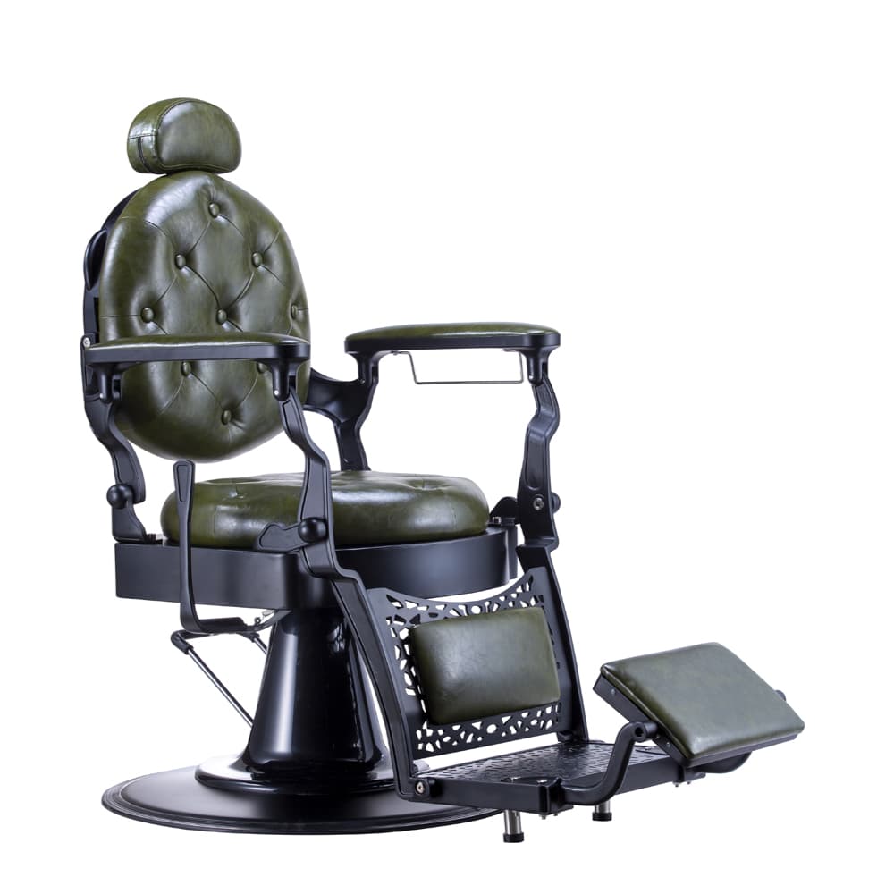 Karma Gold Coast Barber Chair - Black & Green | Barber Outlet