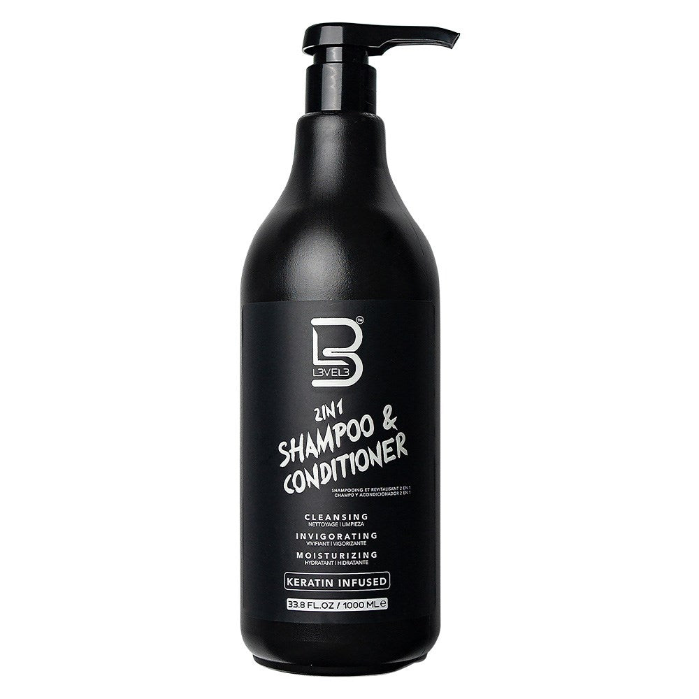 L3VEL3 2 in 1 Keratin Infused Shampoo & Conditioner - 1000ml