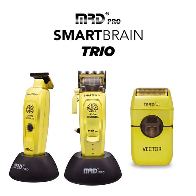 MRD Pro Smart Brain Clipper, Trimmer & Foil Shaver Trio - Gold