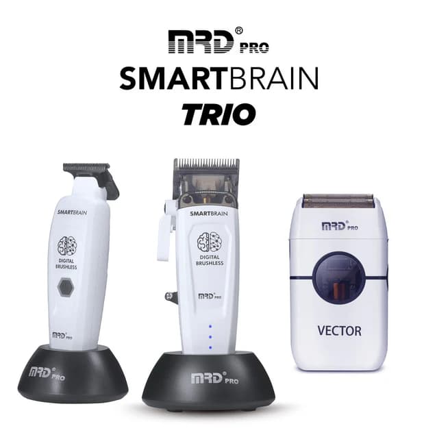 MRD Pro Smart Brain Clipper, Trimmer & Foil Shaver Trio - White
