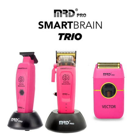 MRD Pro Smart Brain Clipper, Trimmer & Foil Shaver Trio - Pink