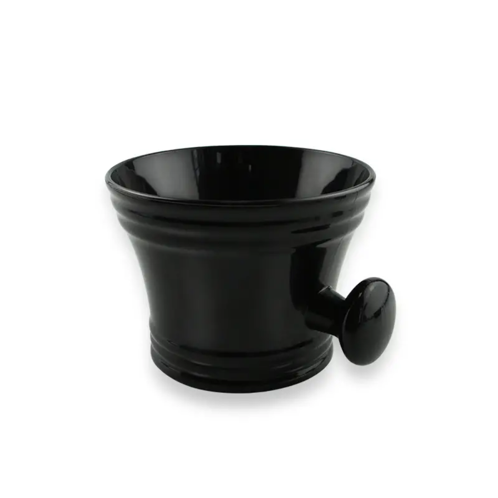 Plastic Shave Mug Bowl with Handle – Black or White | Barber Outlet