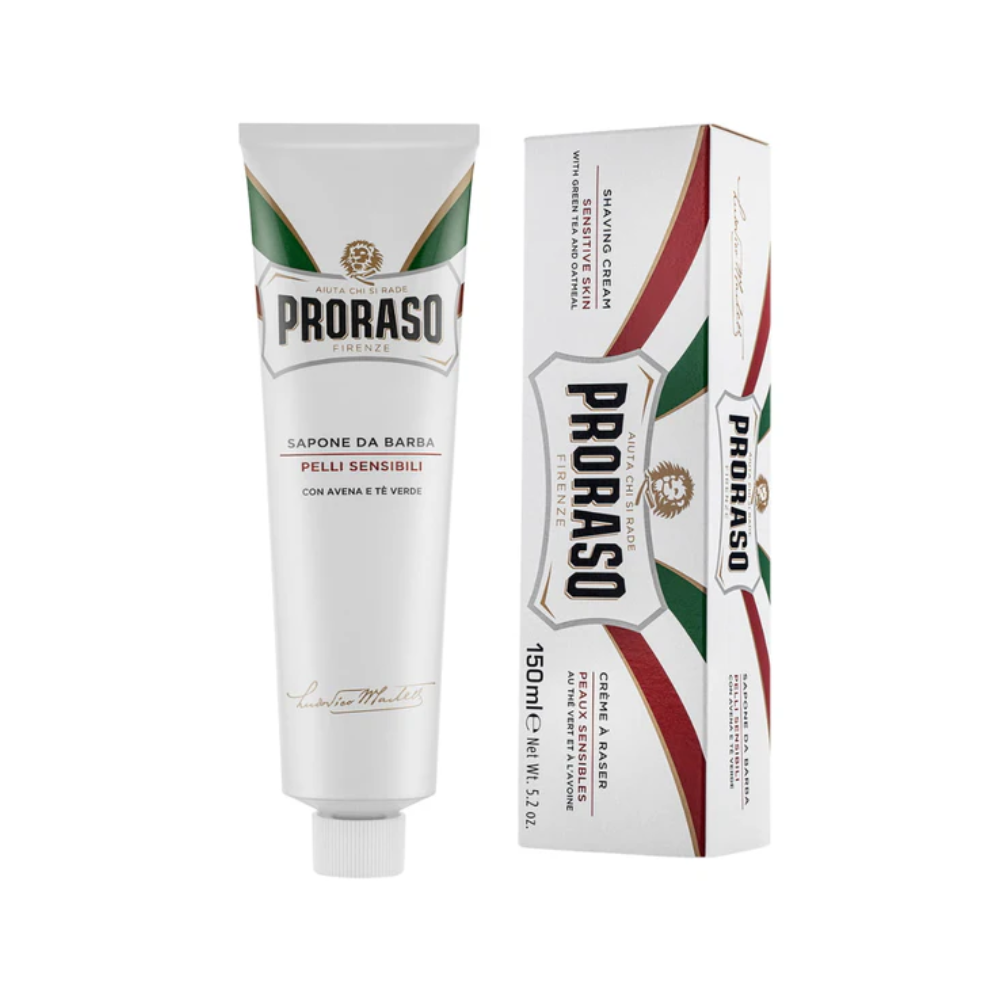 Proraso Green Tea & Oatmeal Sensitive Shaving Cream Tube 150ml | Barber Outlet