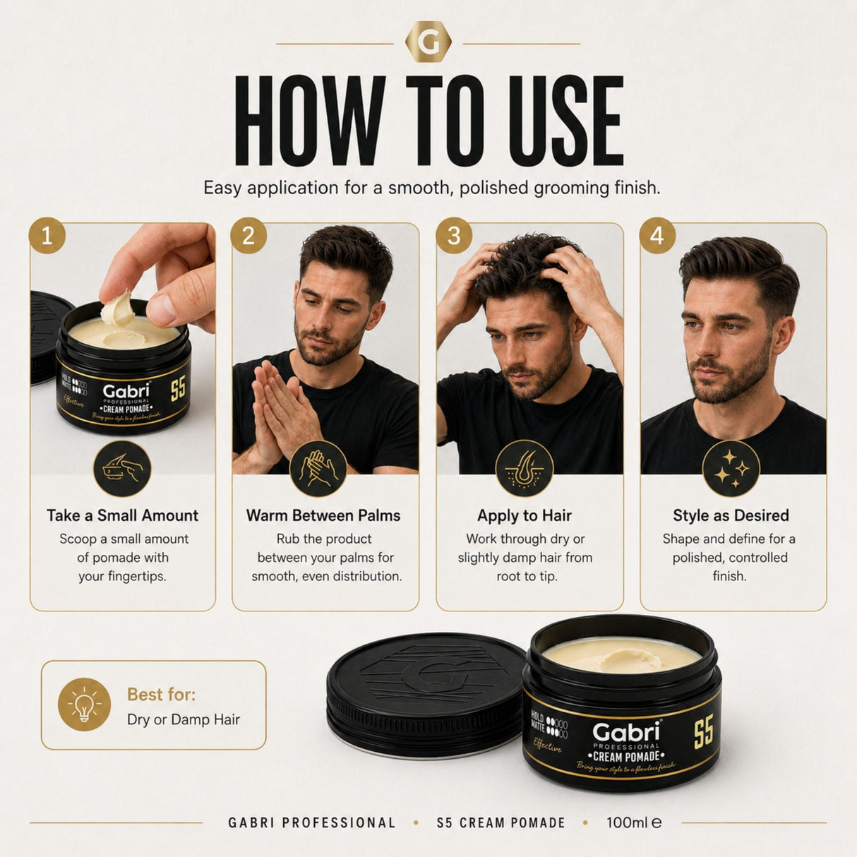 Gabri Professional - S5 Cream Pomade Effective Hold 100ml