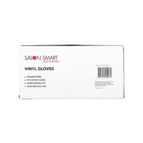 Salon Smart Vinyl Gloves Black Medium 100pk