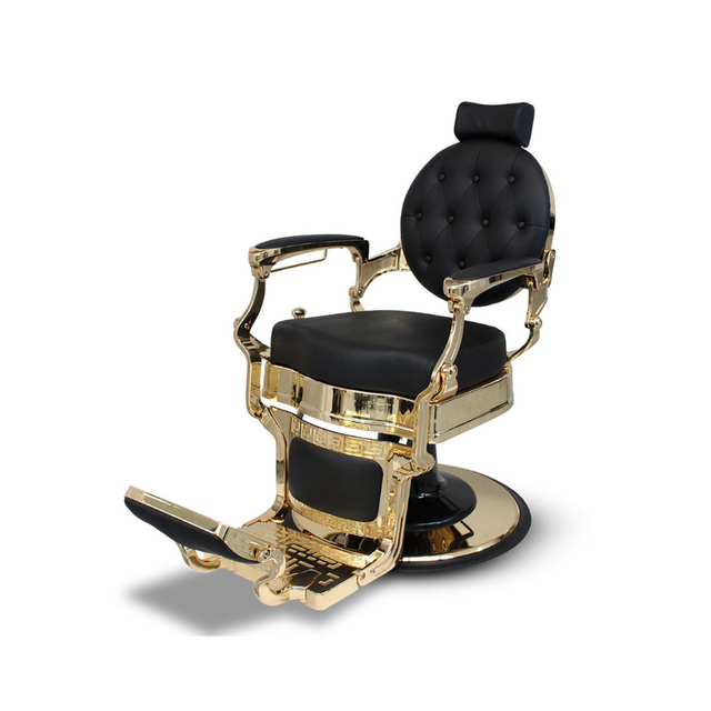 Salon & Co - Sebastian Barber Chair - Black & Gold | Barber Outlet