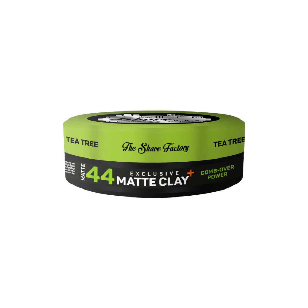 The Shave Factory Exclusive Matte Clay 44 Comb-Over Power with Tea Tree- 150ml | Barber Outlet