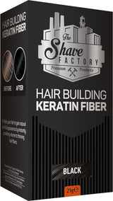 The Shave Factory Hair Building Keratin Fiber Black - 21g | Barber Outlet