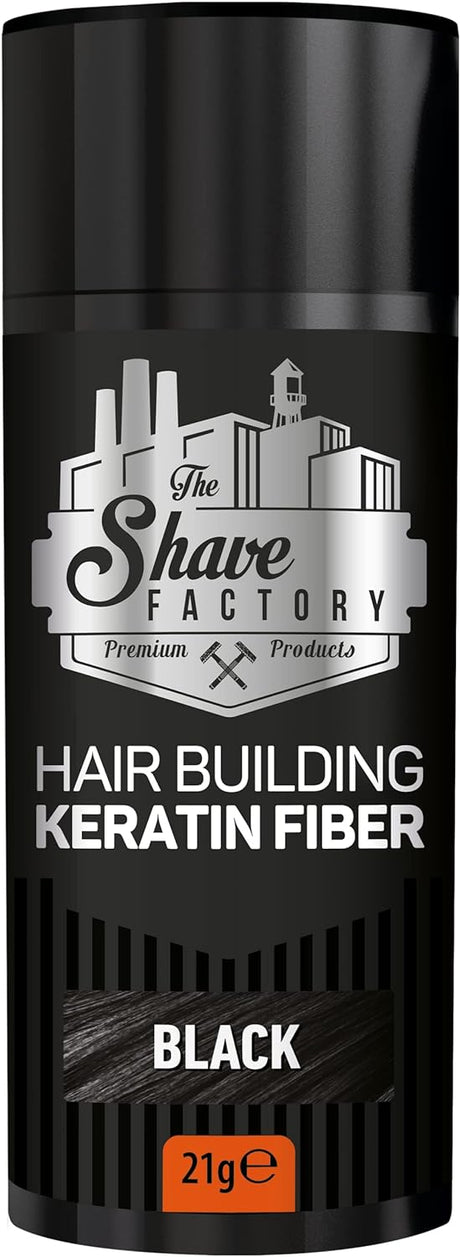 The Shave Factory Hair Building Keratin Fiber Black - 21g | Barber Outlet