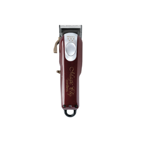 A Wahl Cordless Magic Clip Clipper with a maroon and silver color scheme.