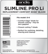 Andis Slimline Pro Li Replacement Blade - 32105 | Barber Outlet