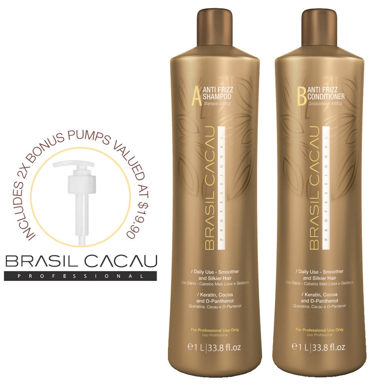 Brasil Cacau Anti Frizz Shampoo & Conditioner 1 Litre Duo | Barber Outlet