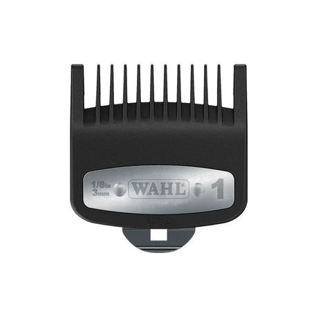 Black Wahl hair clipper comb on a white background